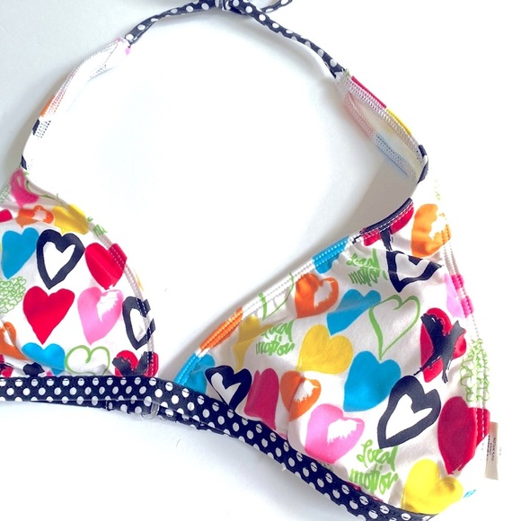 Local Motion Womens Hearts Bikini TOP ONLY, Size M - Picture 6 of 9